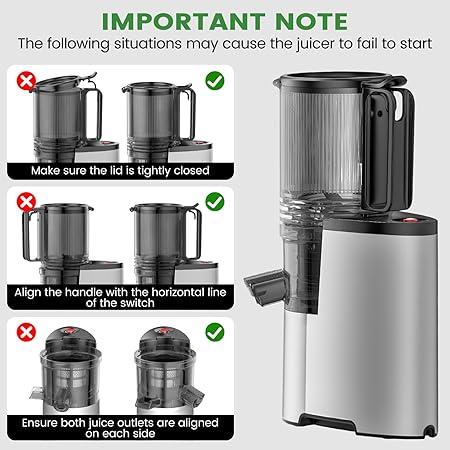 Cold Press Juicer, 5.8" Wide Feed Chute Juice Extractor Machine with 400W, High Juice Yield, Slow Masticating Juicer for Whole Vegetables & Fruits, Premium Silver